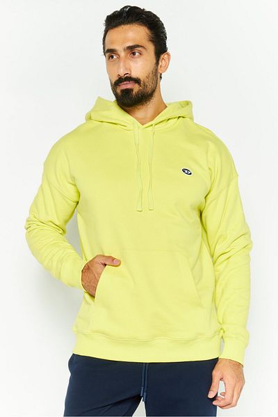 Diesel Men Hooded Embroidered Logo Long Sleeve Sweatshirt, Lime