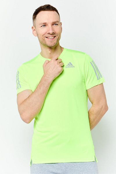 adidas Men Sportswear Fit Short Sleeve Running T-Shirt, Lime Green
