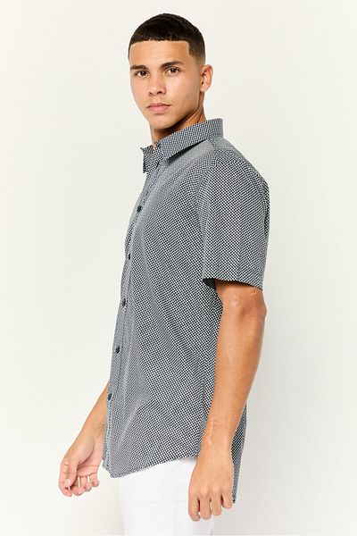 Esprit Men Slim Fit Allover Print Short Sleeves Casual Shirt, Multicolors