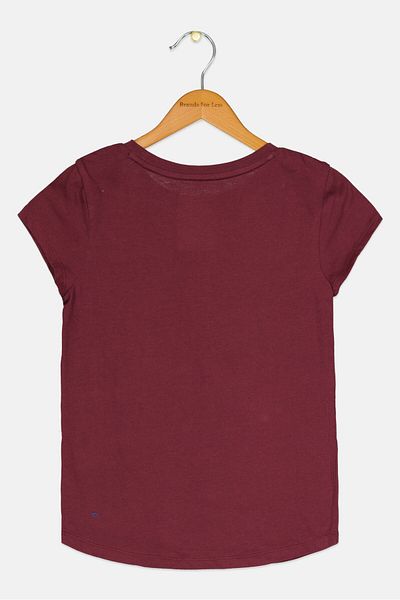 GAP Kids Girl Round Neck Short Sleeve Graphic Print T-Shirt, Mouve