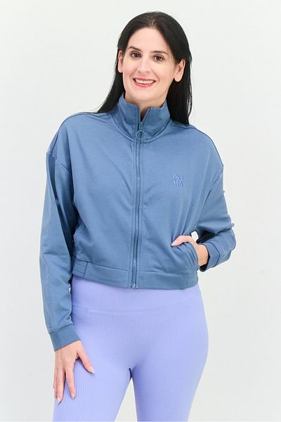 Puma Women Full Zipper Long Sleeve Outdoor Sweatshirt, Blue