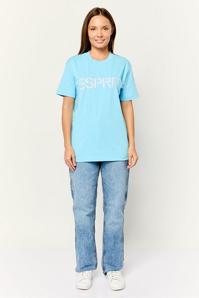 Esprit Women Crew Neck Short Sleeves Graphic Print T-shirt, Light Blue