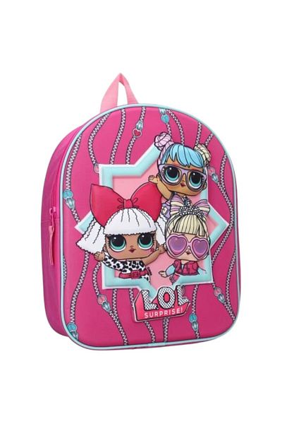 LOL Ghiozdan copii L.O.L., 1 fermoar, 29x22x9 cm, bretele ajustabile si intarite, multicolor