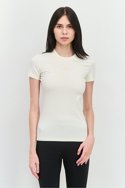 Puma Women Slim Fit Short Sleeves Outdoor Top, Off White