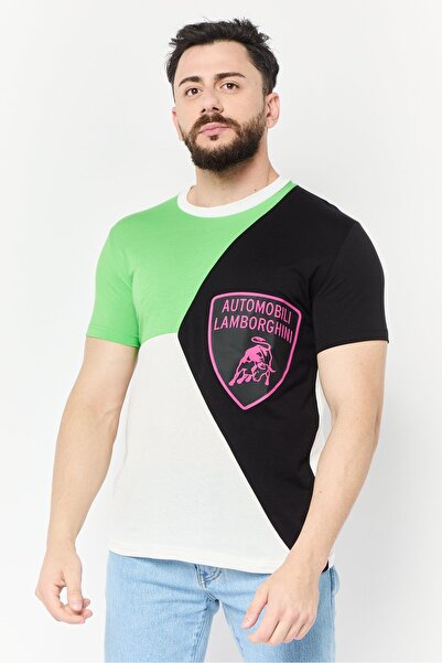 Lamborghini Men Crew Neck Short Sleeves Graphic Print T-Shirt, Multicolor