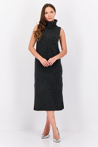 Esprit Women Knitted Sweater Dress, Charcoal