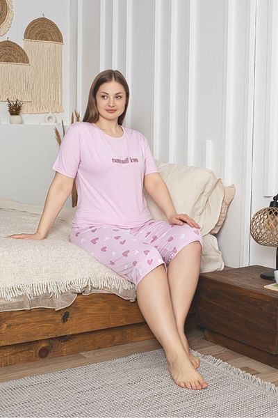 Asel Plus Size Lycra Bamboo Capri Pajama Set