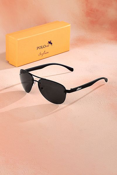 Polo Air Light Metal Frame Black Polarized Men's Sunglasses Plg-2096C1