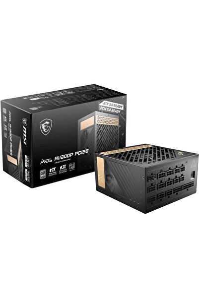 MSI Sursa MSI MEG Ai1300P PCIe5, ATX 3.0, 1300 W, 80+ Platinum, PCIe 5.0, Full Modulara (Negru)