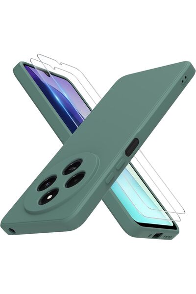 AWH شاومي ريدمي 14 سي 4G مع واقي شاشة زجاجي مقوى، جراب سيليكون رفيع ريدمي 14 سي