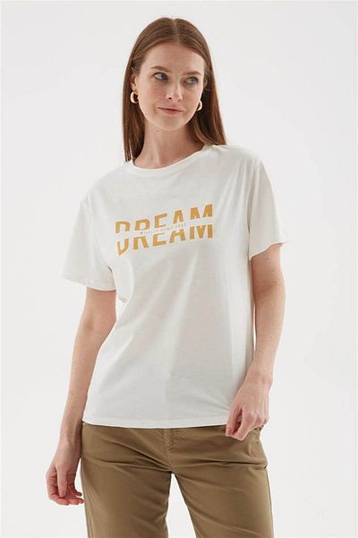 Fashion Friends 100% Cotton Printed Ecru T-Shirt