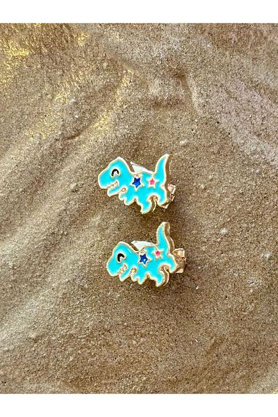 SE Jewellery Collection Selin Ersoy Colorful Compression Dinosaur Figured Holeless Children's Earrings Clip-On Earrings