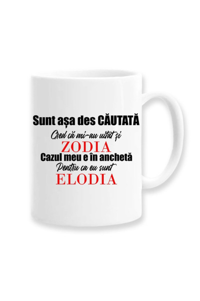 OEM Cană albă personalizată „I Am Sought After...”, Inovatix®. 330ml