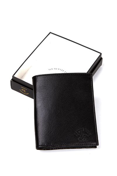 Newish Men's Black Genuine Leather Card Holder and Wallet