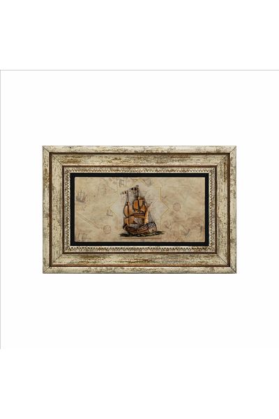 Sadrazam Piri Reis Hartă imprimată cu piatră naturală (20 X 30 DRT-33)