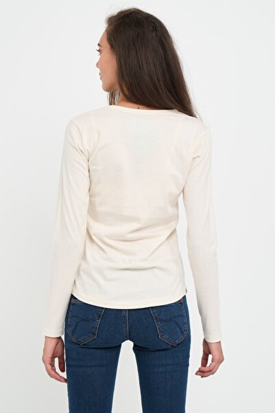 Timeout Tricou dama cu maneca lunga si imprimeu texturat