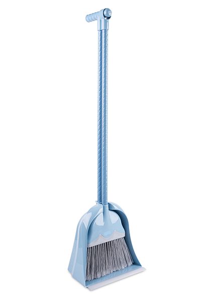 Flosoft Mega Chamber Vacuum Cleaner Dustpan, Screwed Handle Rubber Tipped Large Chamber Vacuum Cleaner Dustpan Blue