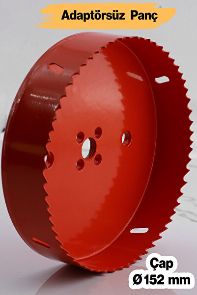 Badem10 Bi Metal Panç 152 mm Delik Açma Alçıpan Ahşap Pvc Delme Testeresi Adaptörsüz 1 Adet