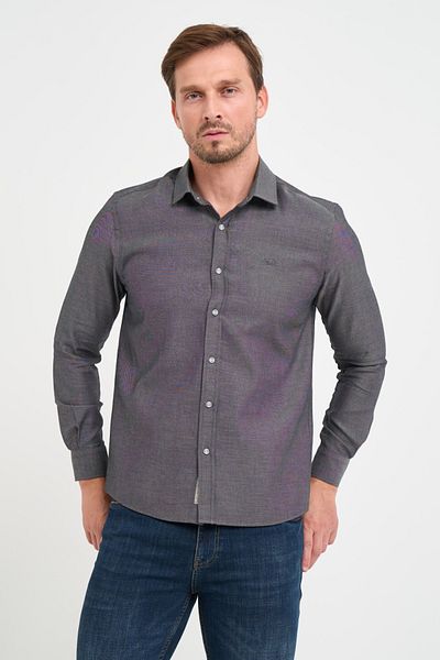 Timeout Men's regular long-sleeved shirt with applied logo