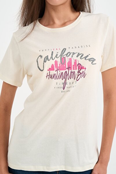 Timeout Tricou dama cu imprimeu text grafic