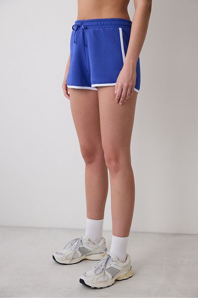 Penti Saks Blaue Retro-Shorts mit elastischen Seitenstreifen