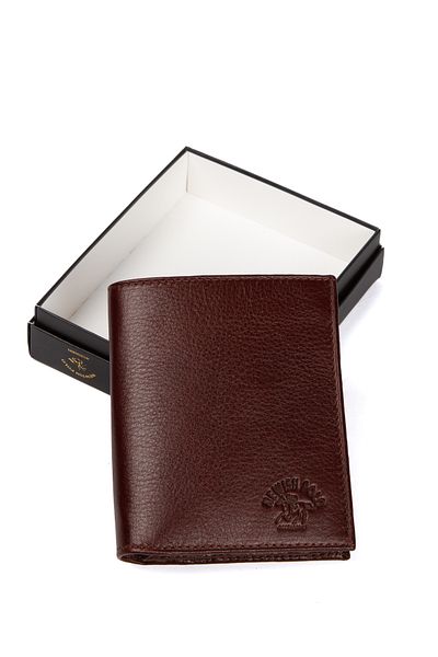 Newish Men's Brown Genuine Leather Card Holder and Wallet