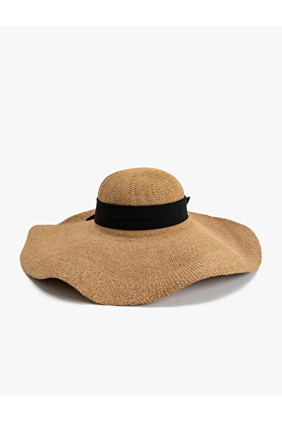 Koton Straw Hat Sombrero with Ribbon Detail