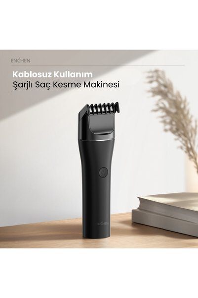 Enchen Rechargeable Hair & Beard Trimmer for Men, 200 Min Runtime, Type-C, Travel Lock - Black
