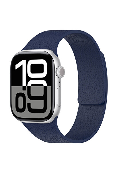 zore ساعة 7 مقاس 45 ملم ASMA KRD-136 حزام سيليكون منقوش - أزرق داكن