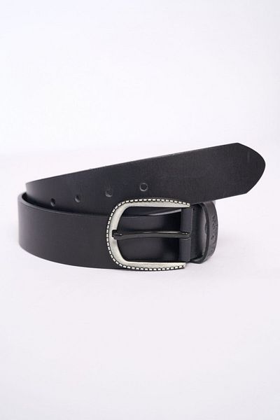 Lee Cooper Men's leather belt with logo inserts