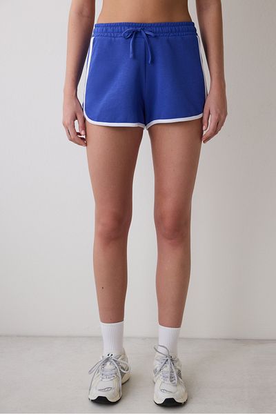 Penti Saks Blaue Retro-Shorts mit elastischen Seitenstreifen