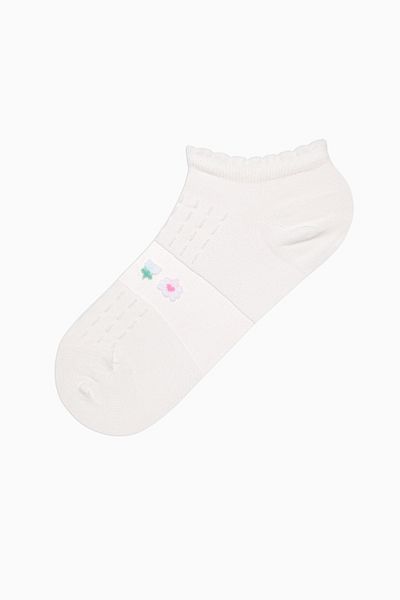 Penti Transparente Blumen Weiß Rosa 2er-Pack Booties-Socken