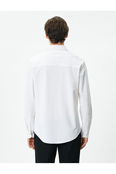 Koton Κλασικό πουκάμισο με κουμπιά μακρυμάνικο κανονική εφαρμογή