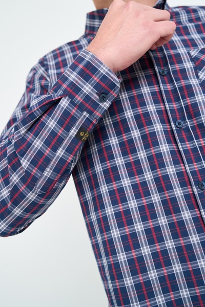 Kenvelo Men's shirt with small check pattern and pocket