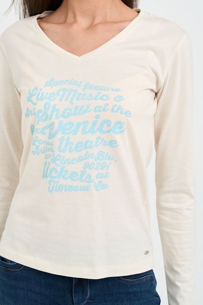 Timeout Tricou dama cu maneca lunga si imprimeu texturat