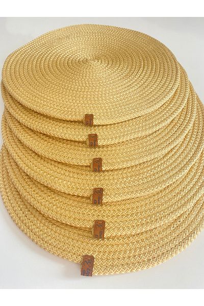 ELÇİÇEK HOME Placemat Set, American Service (2 Pcs) Gold