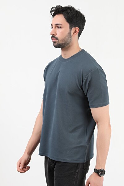 JB John Borners Ανδρικό μπλουζάκι με λαιμόκοψη Navy Blue - 25Y 10
