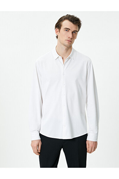 Koton Κλασικό πουκάμισο με κουμπιά μακρυμάνικο κανονική εφαρμογή