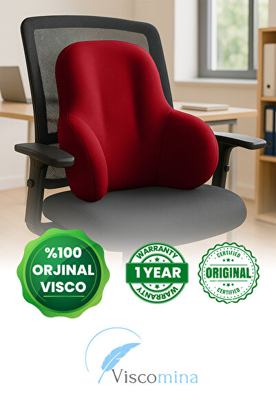 Viscomina ORTOPEDİK VİSCO BEL DETEK MİNDERİ ORTOPEDİK VİSCO ARAÇ MİNDERİ SİYAH,BORDO,GRİ,LACİVERT RENK 01