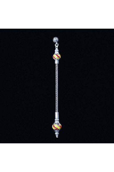 TESBİHCİBABA Yellow Red Single Chain Fountain Nightingale Rosary Tassel