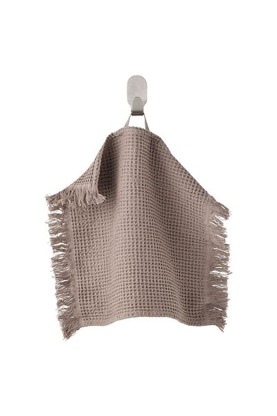 IKEA Vallasån Washcloth 30x30 Cm Light Grey/brown – Fast-drying Cotton/viscose Towel