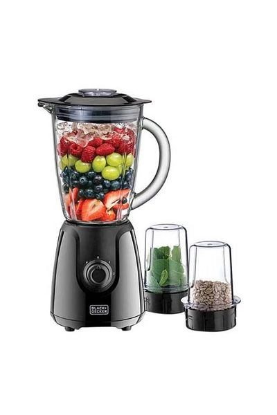 Black&Decker Electric Glass Blender With 2 Grinding Mil 1.5 L 400.0 W BX440G-B5 Black