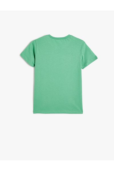 Koton Basic-T-Shirt aus Baumwolle mit kurzen Ärmeln und Rundhalsausschnitt