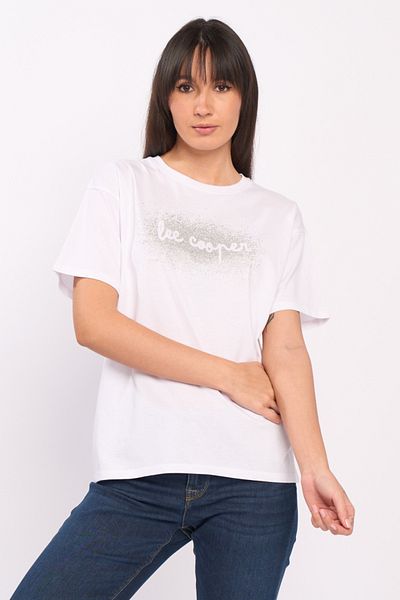 Lee Cooper Tricou dama de culoare uniforma cu detalii logo