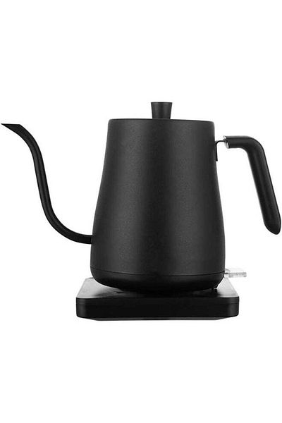 COOYA 0.9l Swan Neck Electric Kettle, With Constant Temperature Control, 1000w, Stainless Steel, Black
