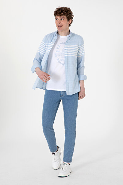 U.S. Polo Assn. Erkek Açık Mavi Uzun Kollu Gömlek 50300013-VR003