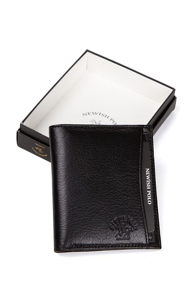 Newish Polo Men's Black Genuine Leather Wallet and Card Holder