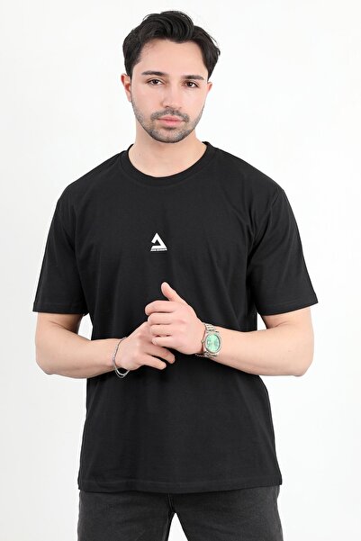 JB John Borners Мъжка тениска с кръгло деколте и щампа, 100% памук, черна - 2...