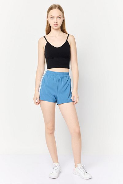 adidas Women Sportswear Fit Drawstring Training Shorts, Dusty Blue