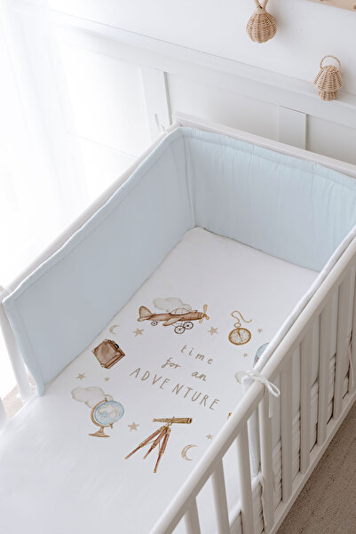 Tuğba Kuğu Baby Bedside Protector and Printed Sheet Sleeping Set - Royal Series - Adventure Baby